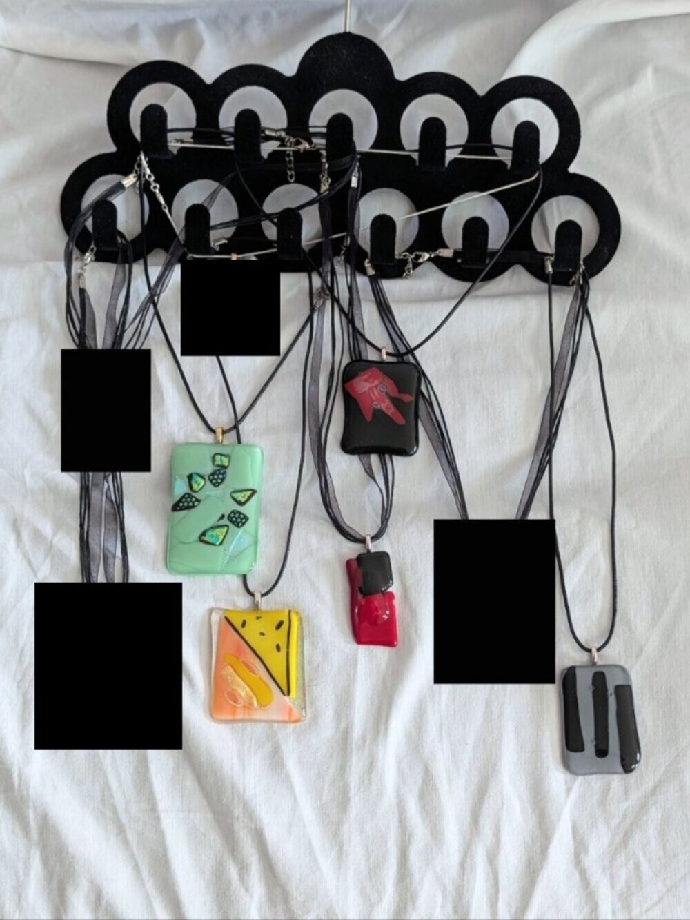 *Price for One* Assorted Large Glass Pendant, some Dichroic, with Bail
